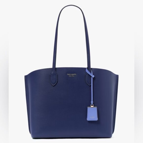 kate spade Handbags - Kate Spade Suite Large Work Tote Parisian Navy Leather